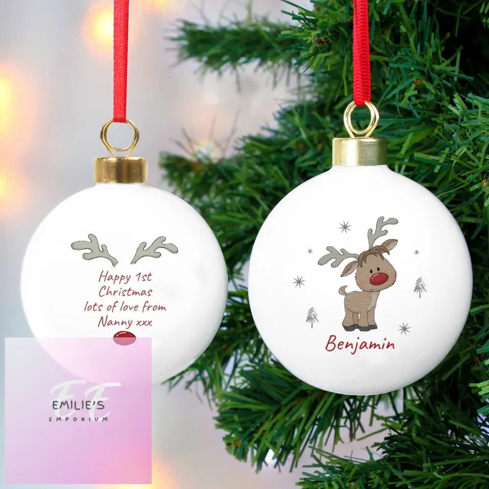 Personalised Little Reindeer Bauble