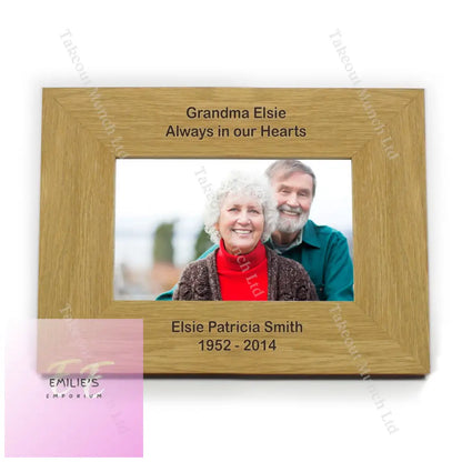 Personalised Long Message 6X4 Landscape Oak Finish Photo Frame