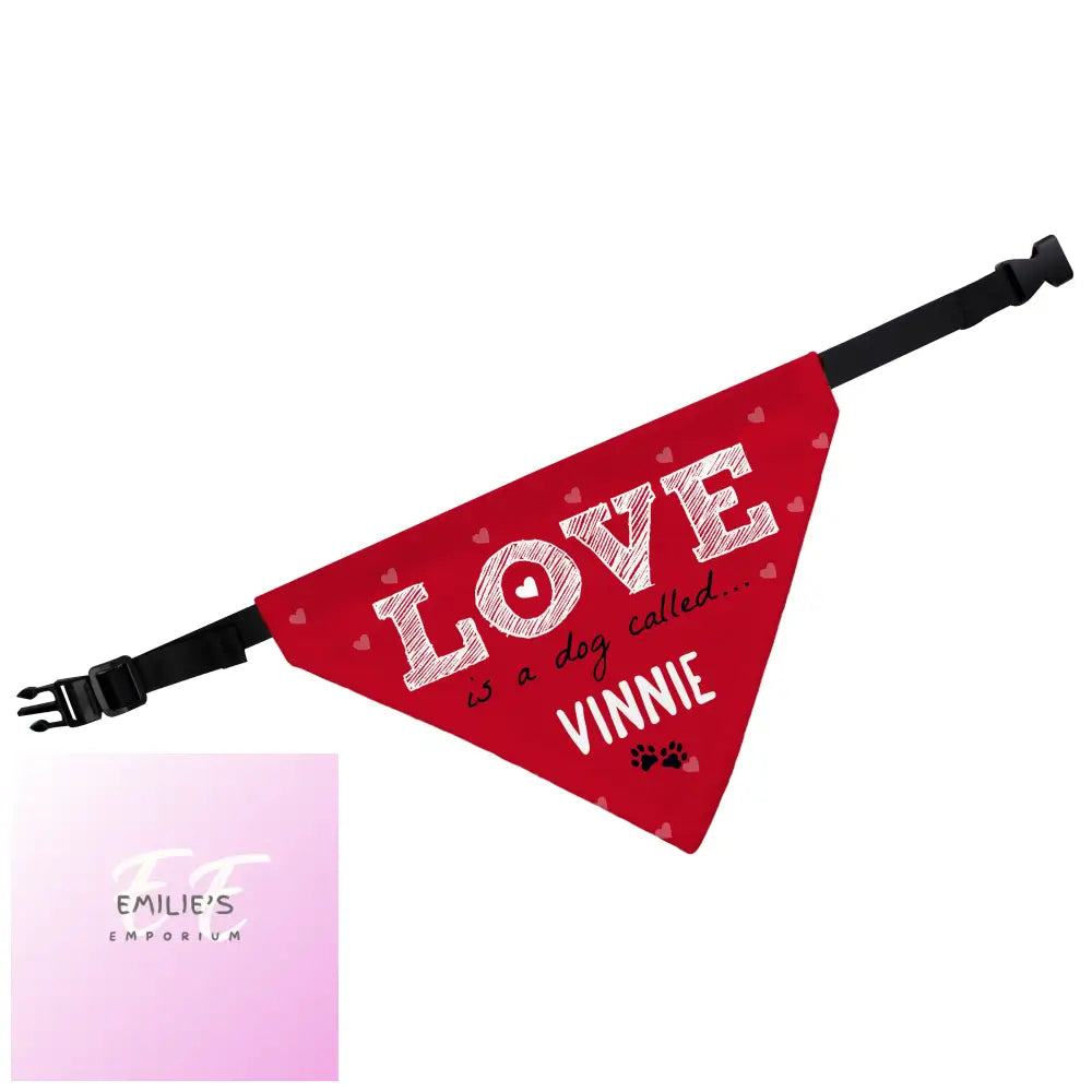 Personalised Love Is... Dog Bandana