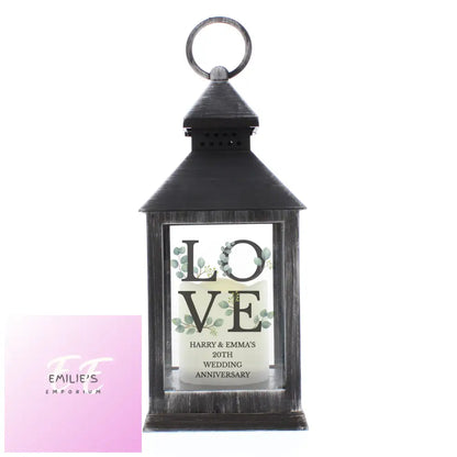 Personalised Love Led Black Lantern