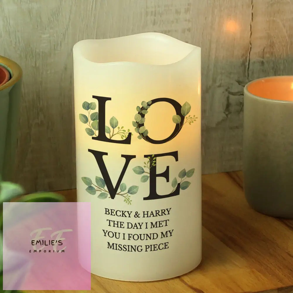 Personalised Love Led Candle