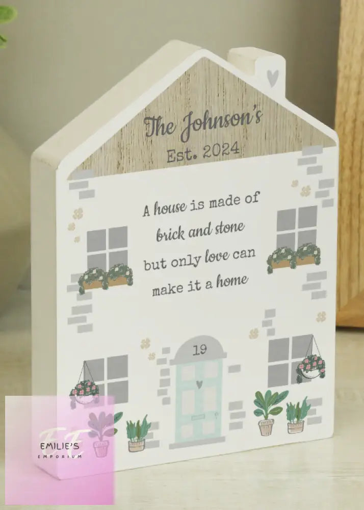 Personalised Love Makes A Home Wooden House Ornament