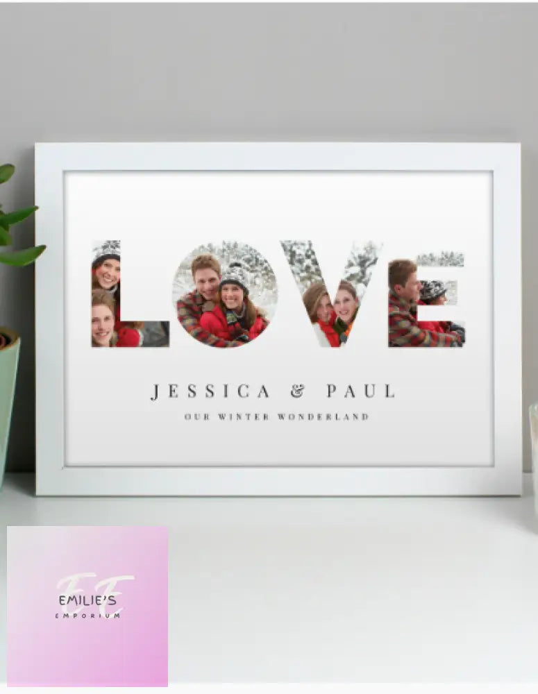Personalised Love Photo Upload White A4 Framed Print