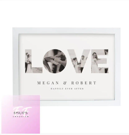 Personalised Love Photo Upload White A4 Framed Print