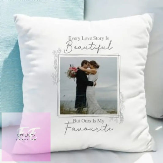 Personalised Love Story Cushion (Photo Upload)