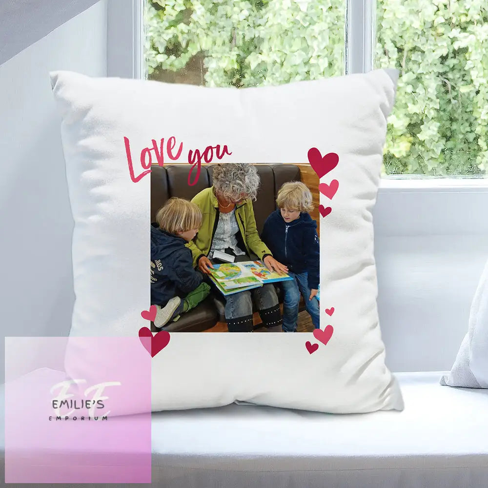 Personalised Love You Photo Upload Cushion