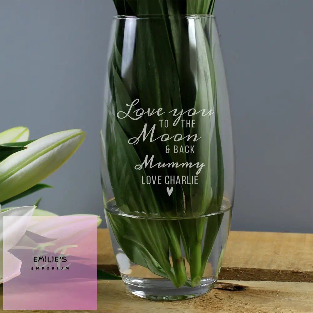 Personalised Love You To The Moon And Back Bullet Vase