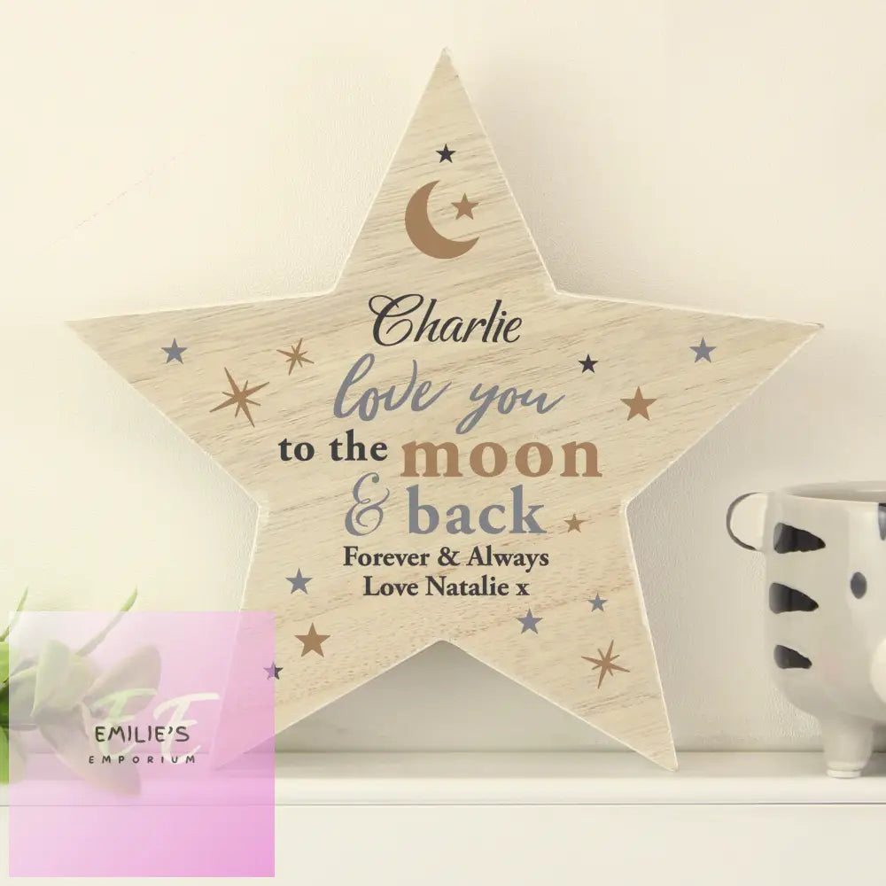 Personalised Love You Wooden Star Ornament