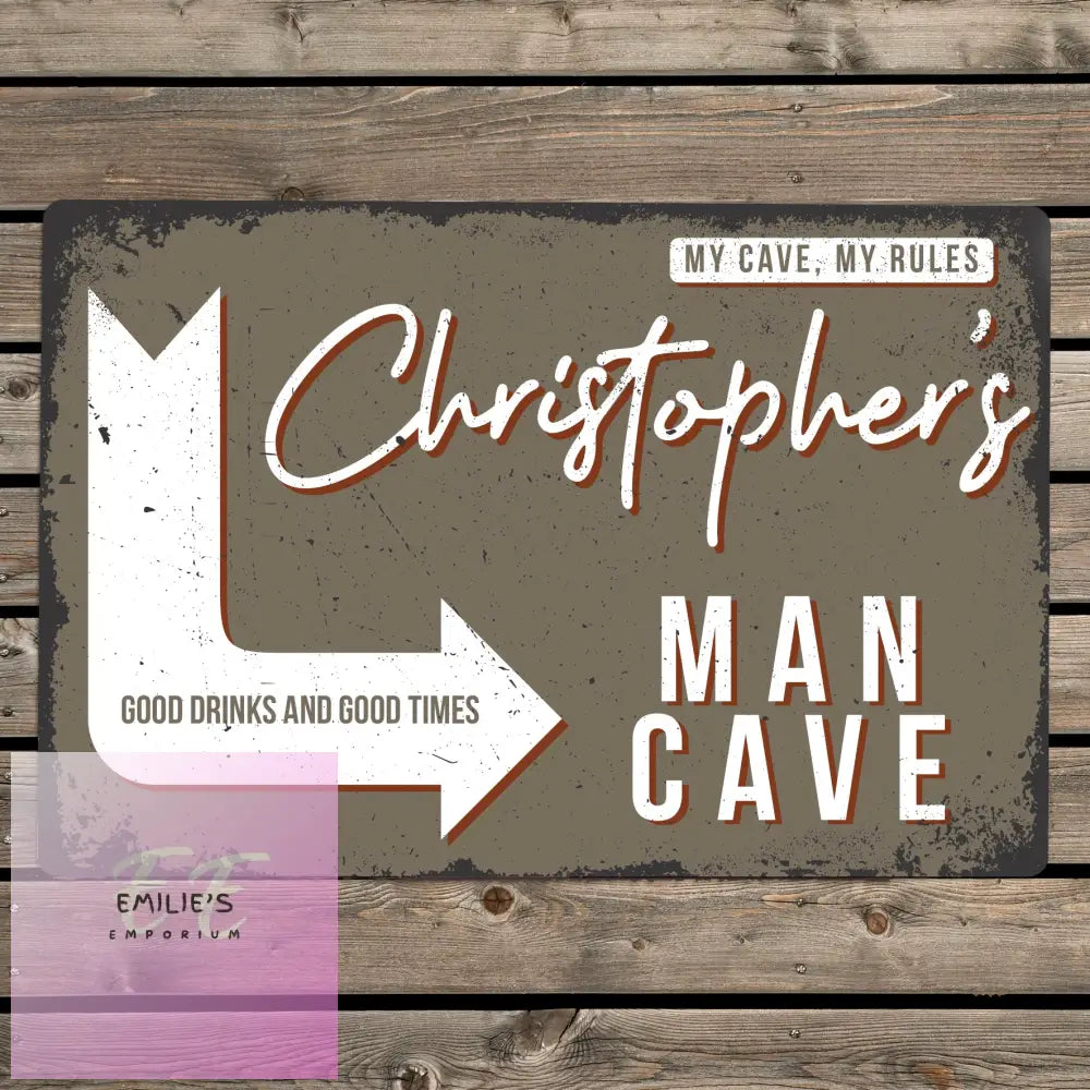 Personalised Man Cave Metal Sign Gift