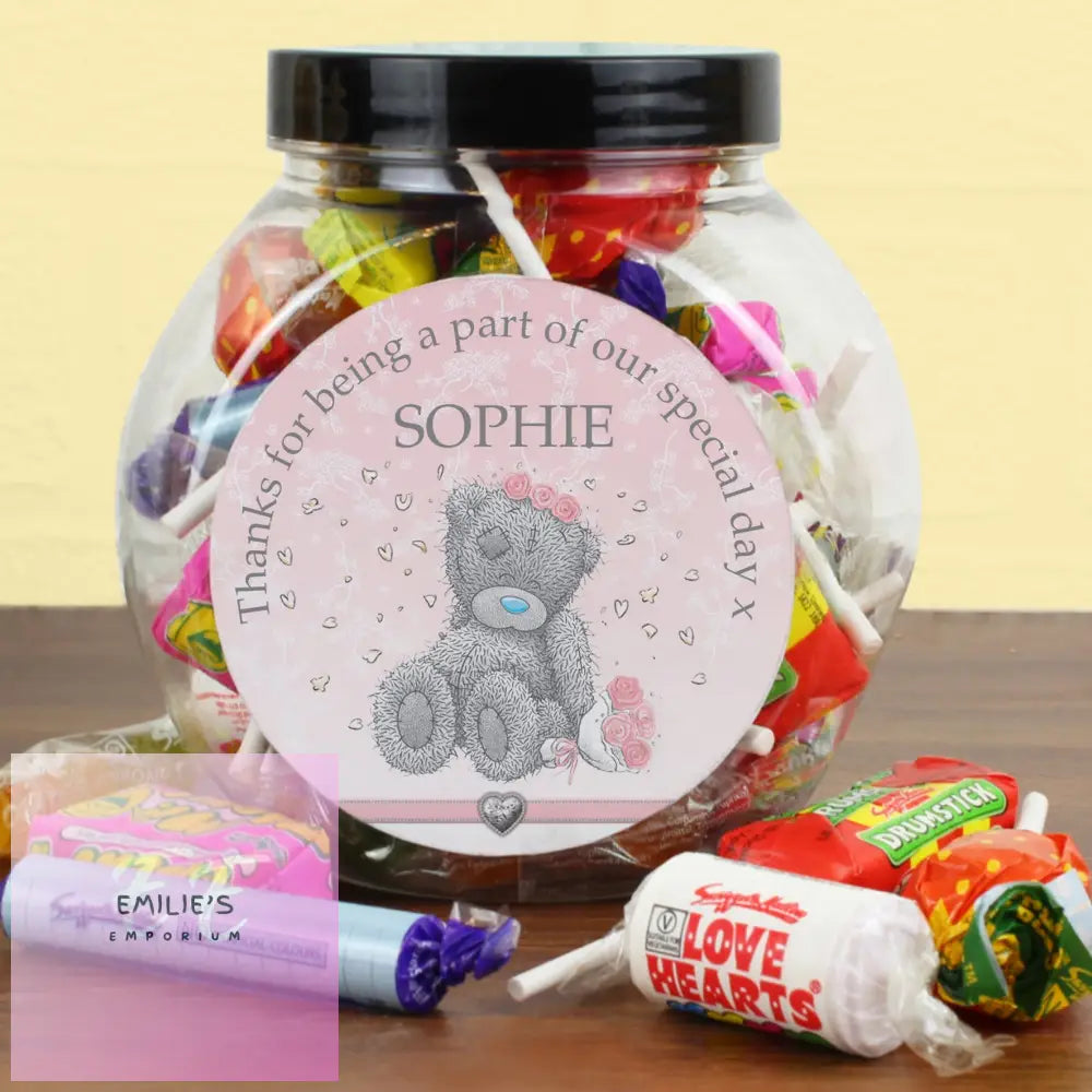 Personalised Me To You Bridesmaid Wedding Sweet Jar