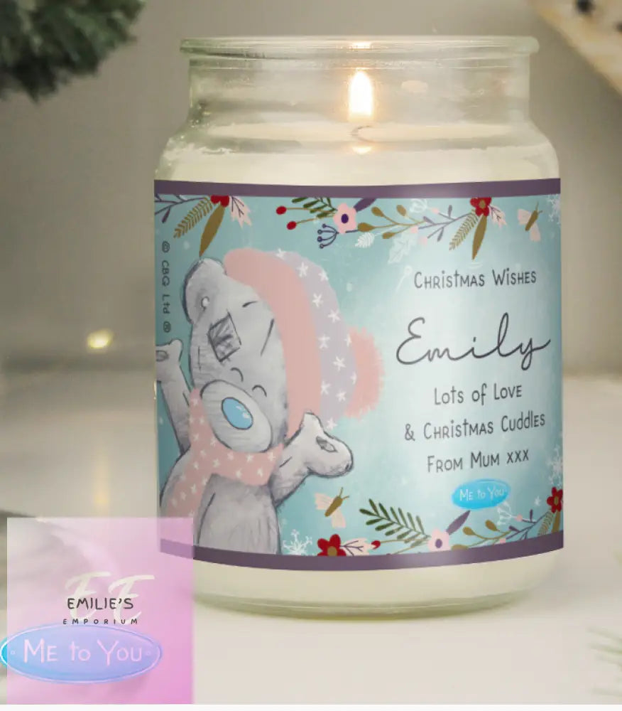 Personalised Me To You Cosy Winter Large Candle Jar