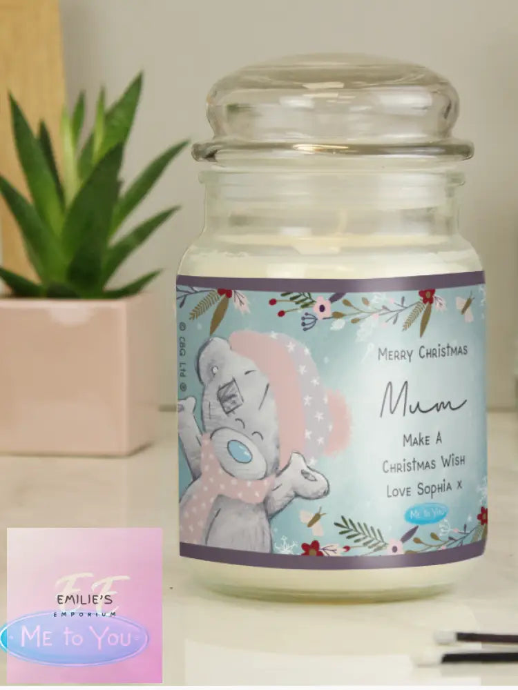 Personalised Me To You Cosy Winter Large Candle Jar