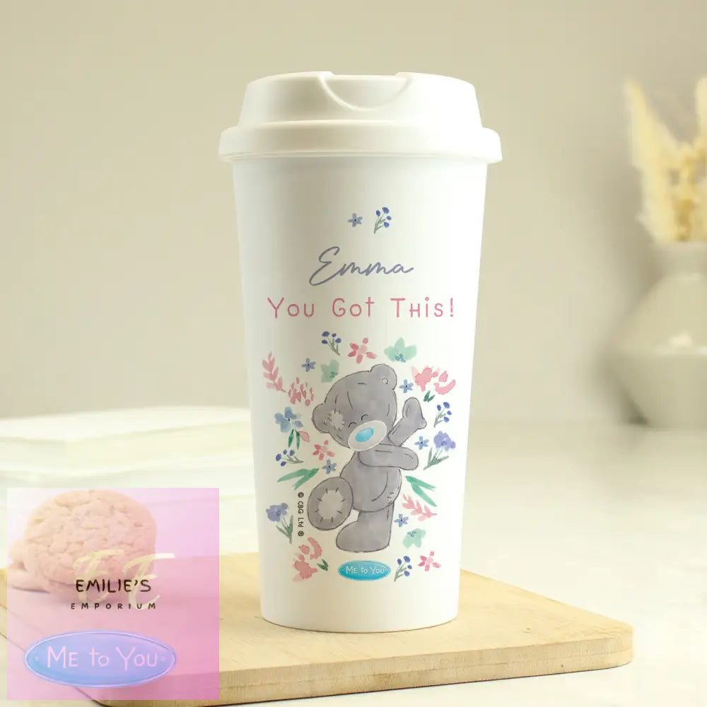 Personalised Me To You Floral Insulated Reusable Eco Travel Cup Cup