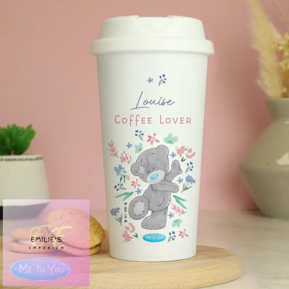 Personalised Me To You Floral Insulated Reusable Eco Travel Cup Cup