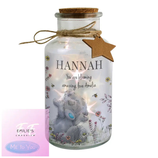Personalised Me To You Floral Led Glass Jar