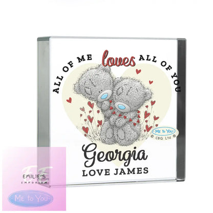 Personalised Me To You Love Heart Crystal Token