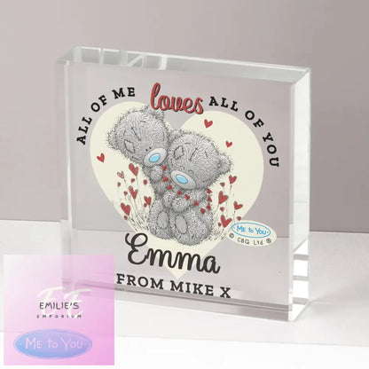 Personalised Me To You Love Heart Crystal Token