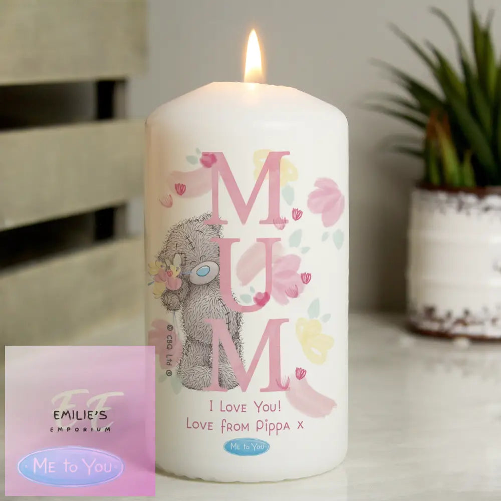 Personalised Me To You Mum Pillar Candle