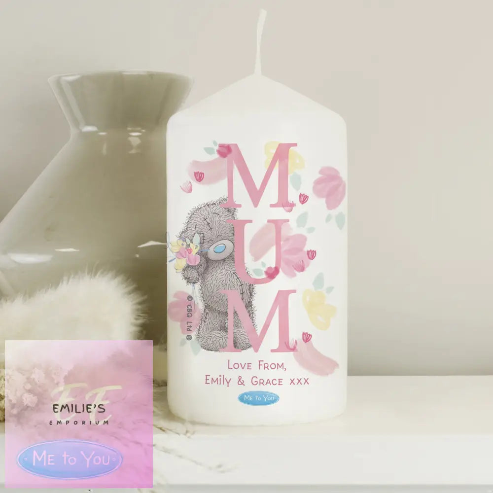 Personalised Me To You Mum Pillar Candle