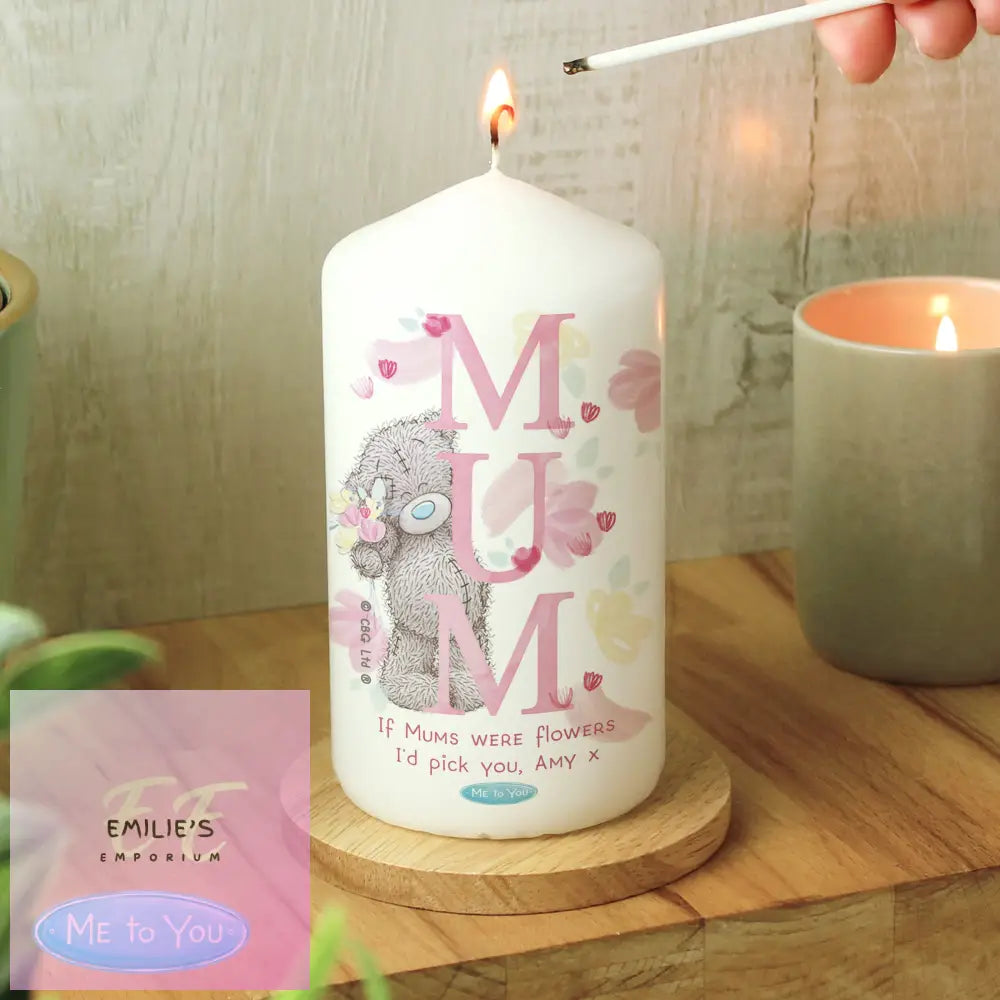 Personalised Me To You Mum Pillar Candle