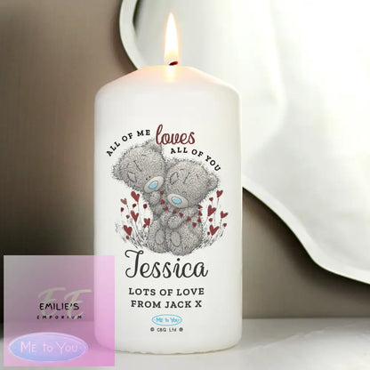 Personalised Me To You Valentine Pillar Candle
