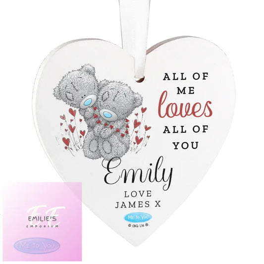 Personalised Me To You Valentine Wooden Heart Decoration