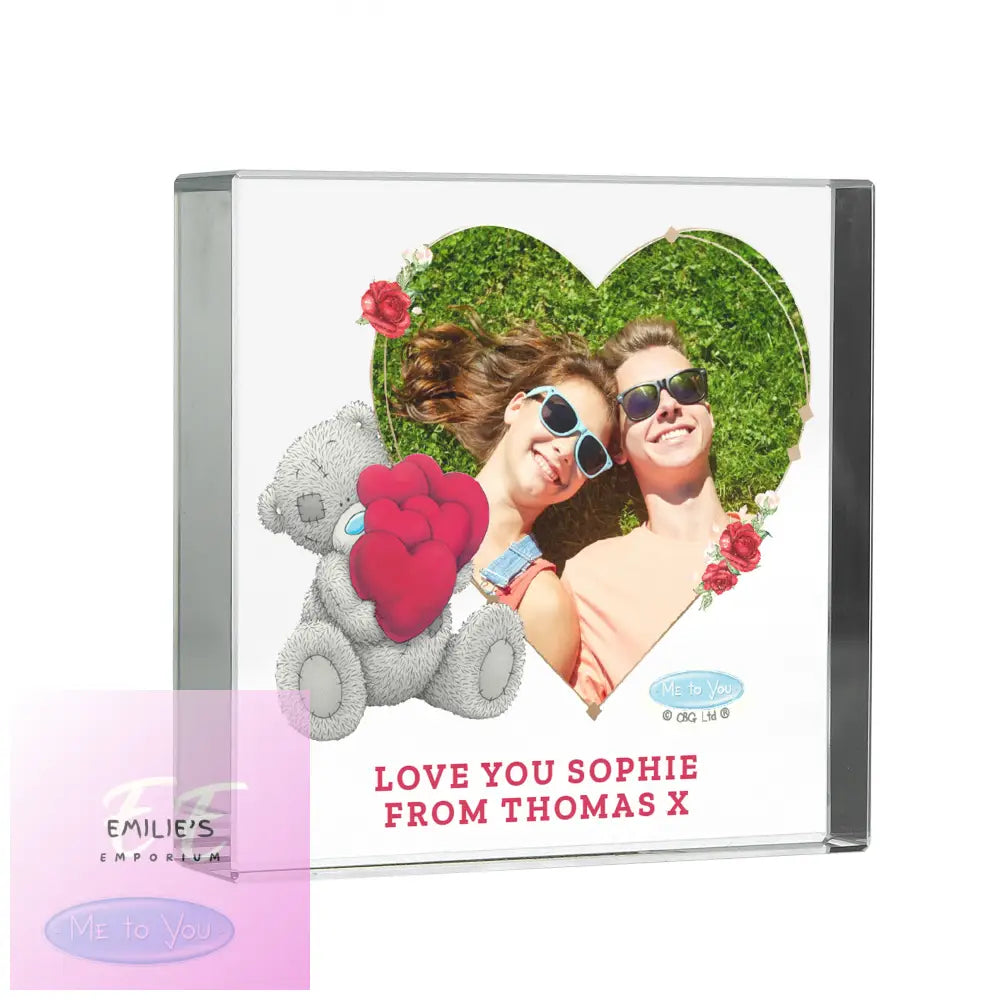 Personalised Me To You Valentines Photo Upload Glass Token