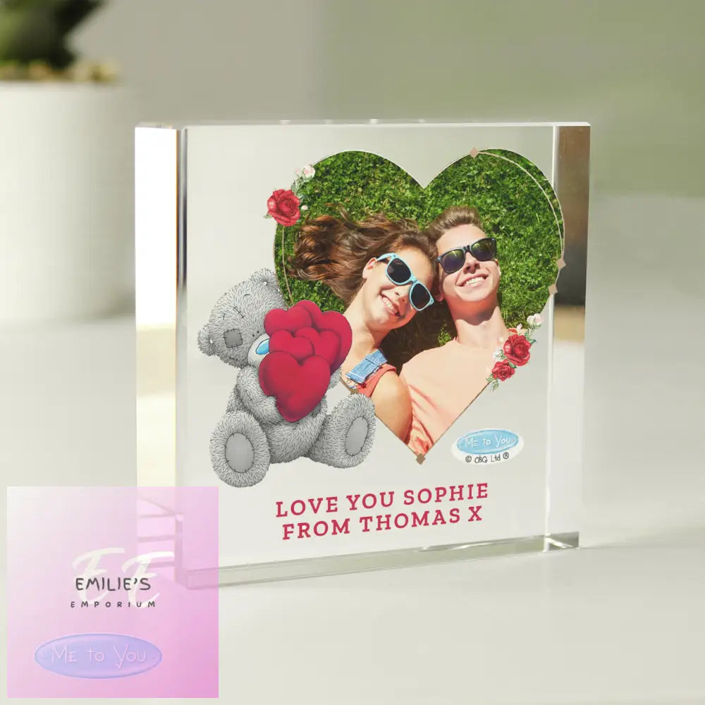 Personalised Me To You Valentines Photo Upload Glass Token