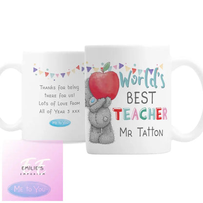 Personalised Me To You Worlds Best Teacher Mug