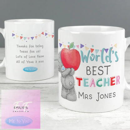 Personalised Me To You Worlds Best Teacher Mug