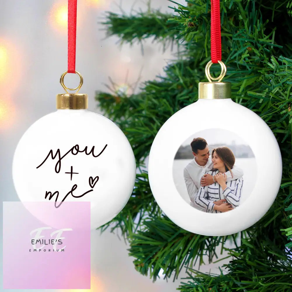 Personalised Me & You Photo Upload Bauble