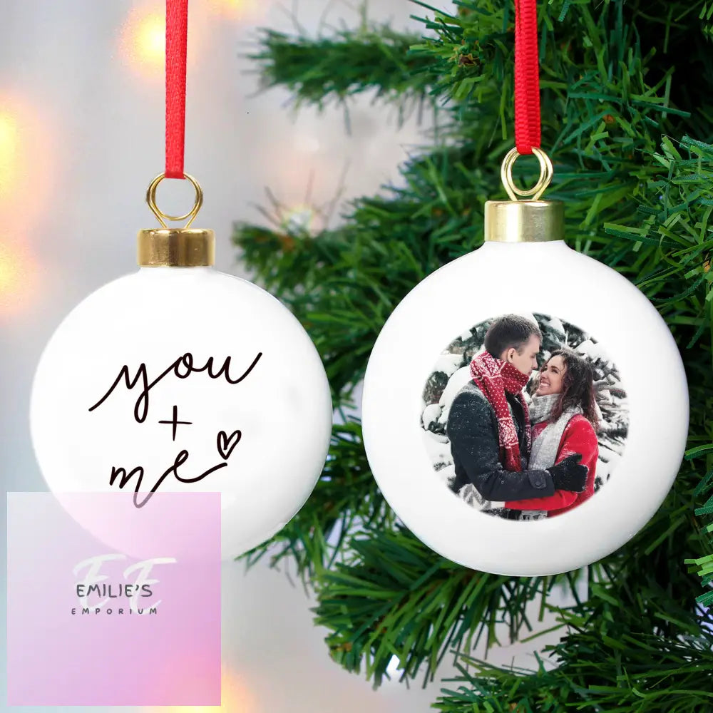 Personalised Me & You Photo Upload Bauble