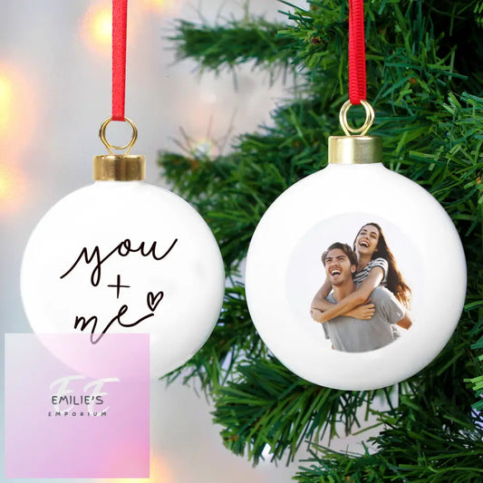 Personalised Me & You Photo Upload Bauble