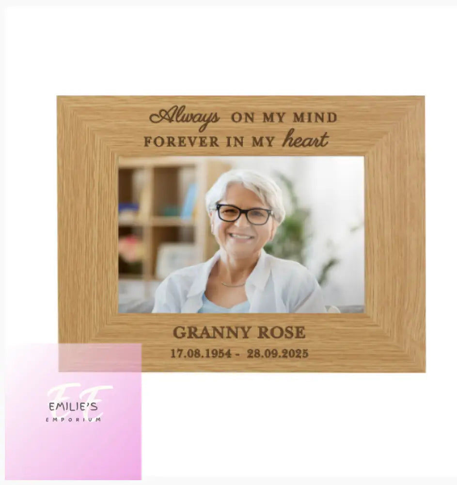 Personalised Memorial Always In My Heart 6X4 Wooden Photo Frame