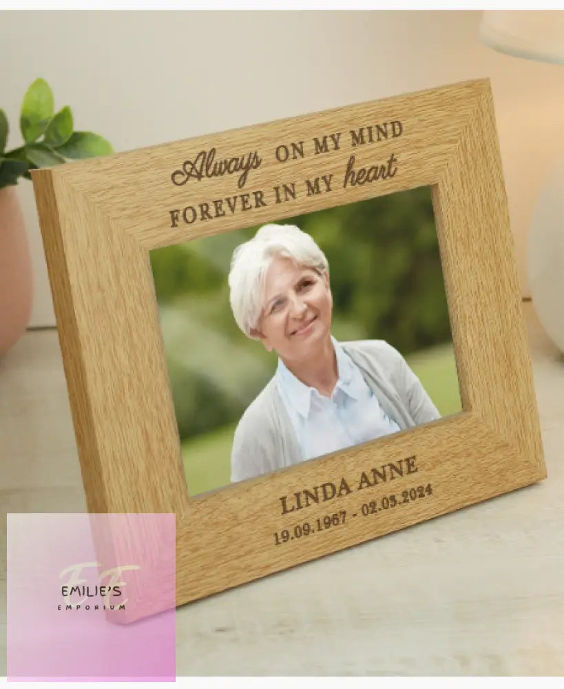 Personalised Memorial Always In My Heart 6X4 Wooden Photo Frame