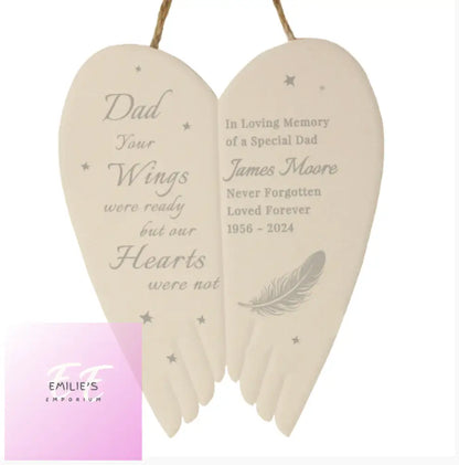 Personalised Memorial Angel Wings Hanging Ornament