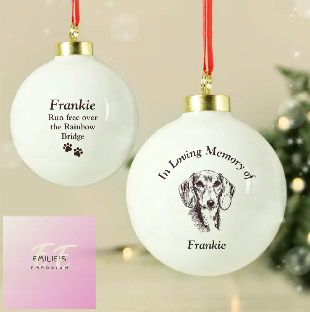 Personalised Memorial Dog Breed Bauble