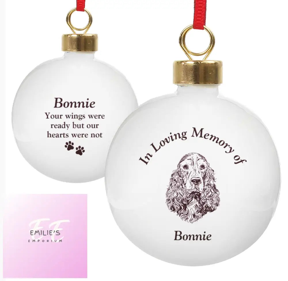 Personalised Memorial Dog Breed Bauble