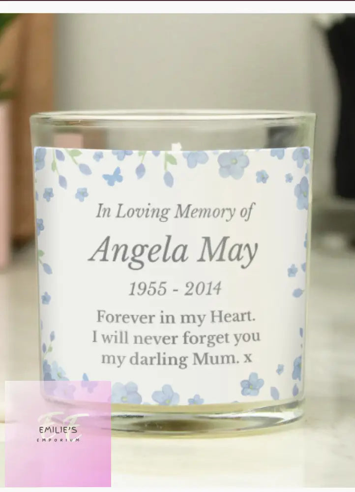 Personalised Memorial Forget Me Not Candle Jar