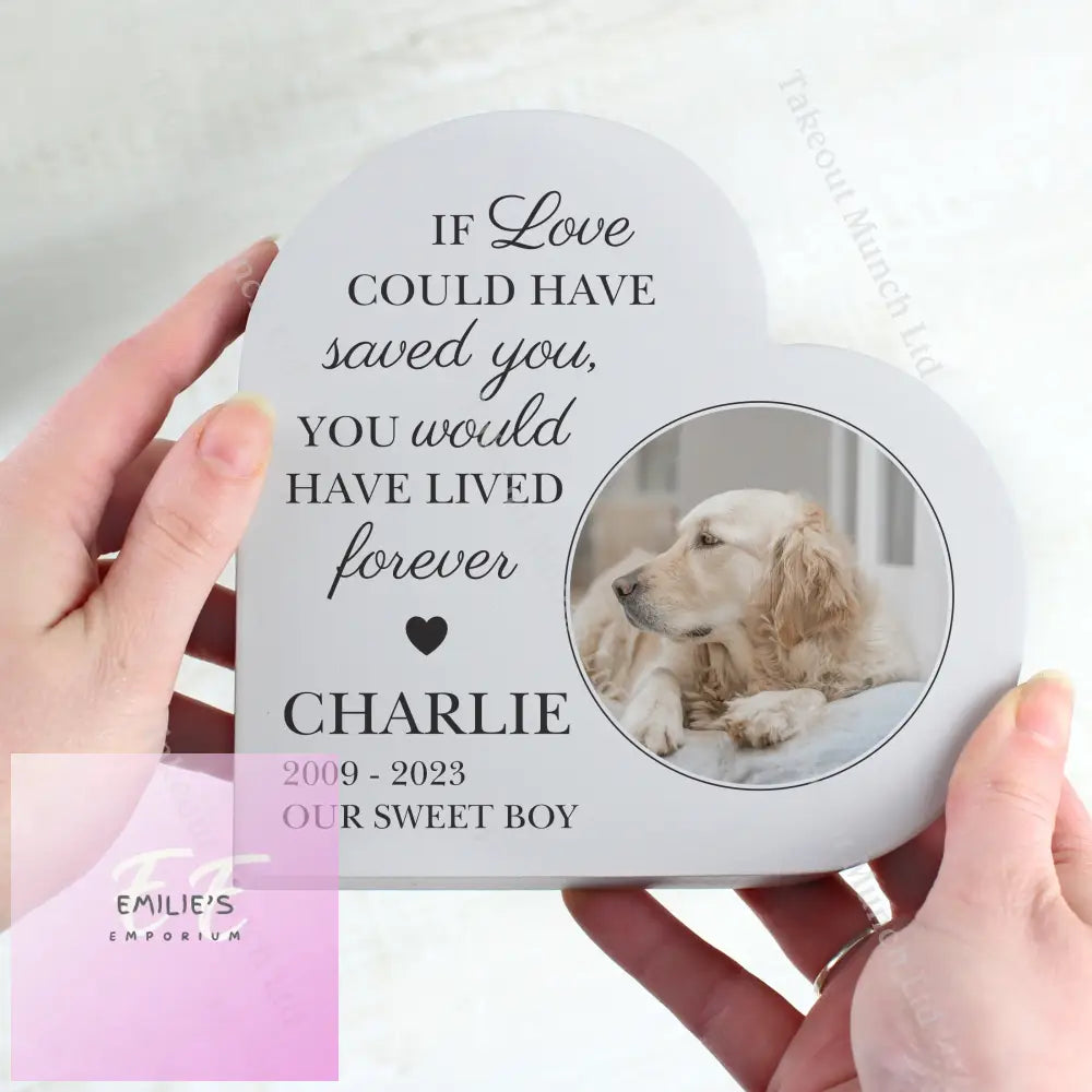 Personalised Memorial Photo Upload Free Standing Heart Ornament