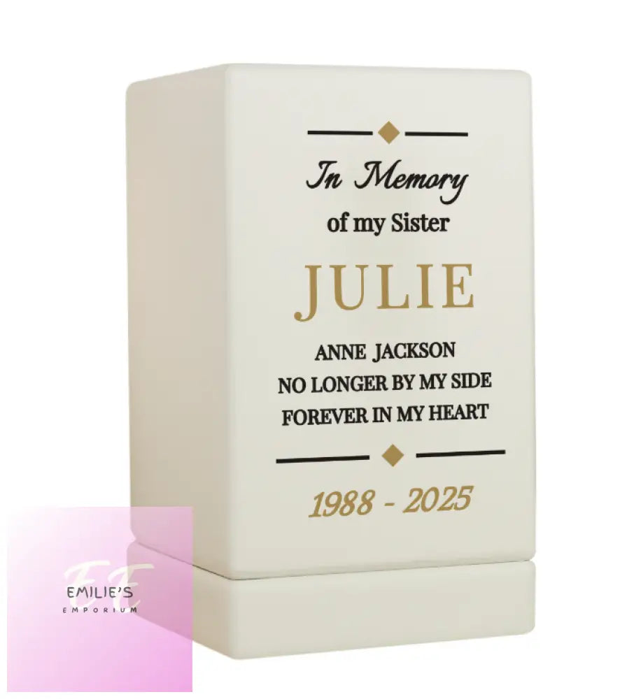 Personalised Memorial Small Wooden Urn