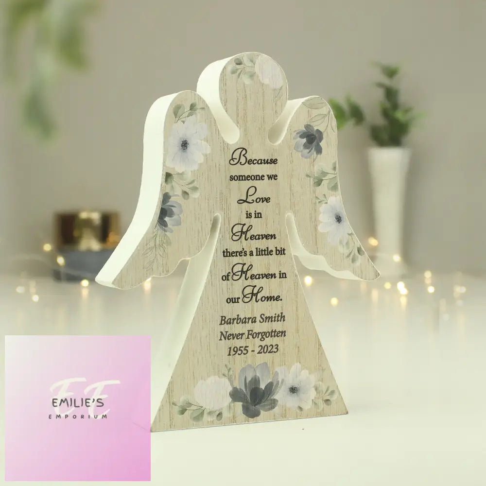 Personalised Memorial Wooden Angel Ornament