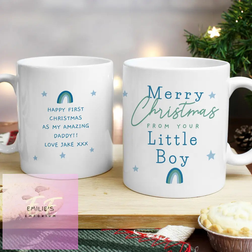 Personalised Merry Christmas From Your Little Boy Mug