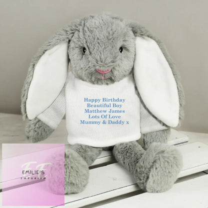 Personalised Message Bunny Rabbit - Blue