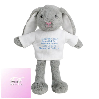 Personalised Message Bunny Rabbit - Blue