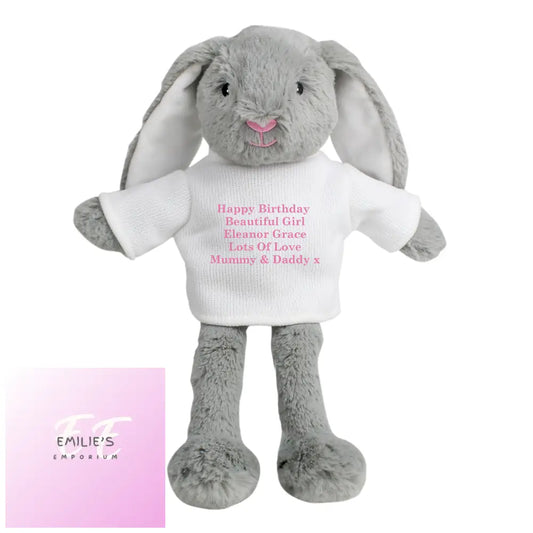 Personalised Message Bunny Rabbit In Jumper - Pink