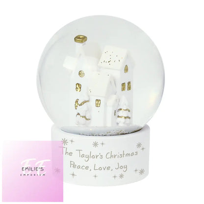 Personalised Message Village Glitter Snow Globe