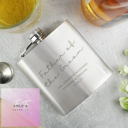 Personalised Message Wedding Party Hip Flask