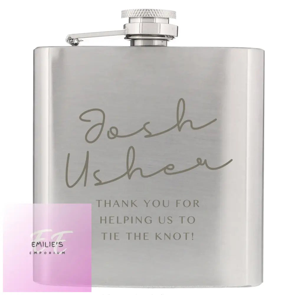 Personalised Message Wedding Party Hip Flask