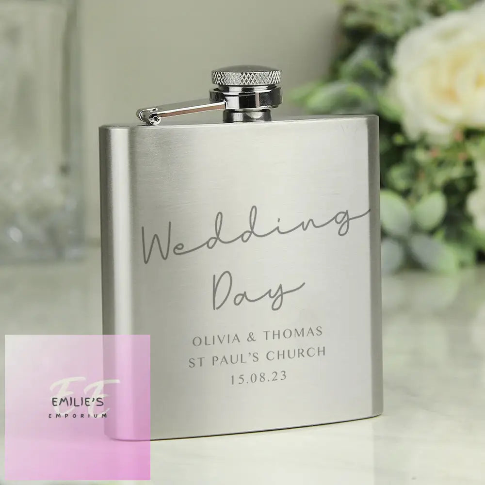 Personalised Message Wedding Party Hip Flask